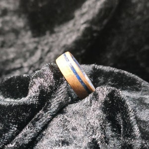 Lapis lazuli Gemstone Oak Bentwood Ring