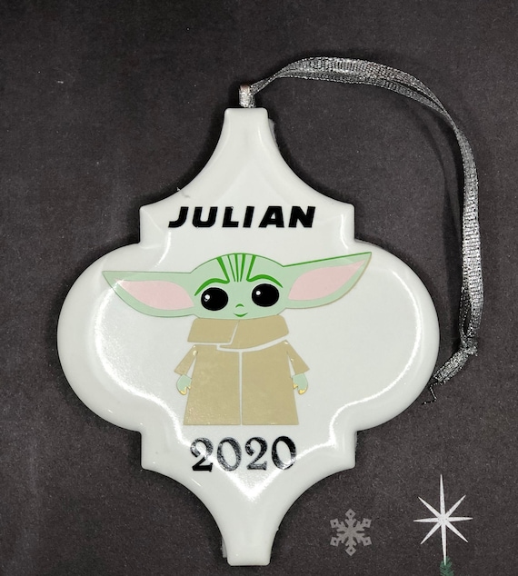 Baby Yoda Personalized Ornament/christmas Ornament Etsy