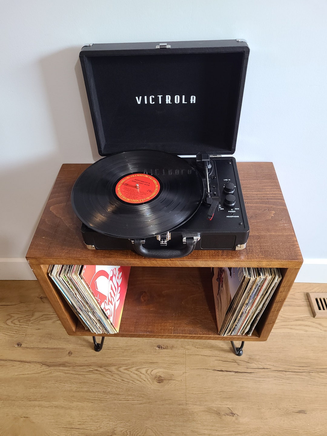 24 Media Table Record Console Vinyl Storage Etsy