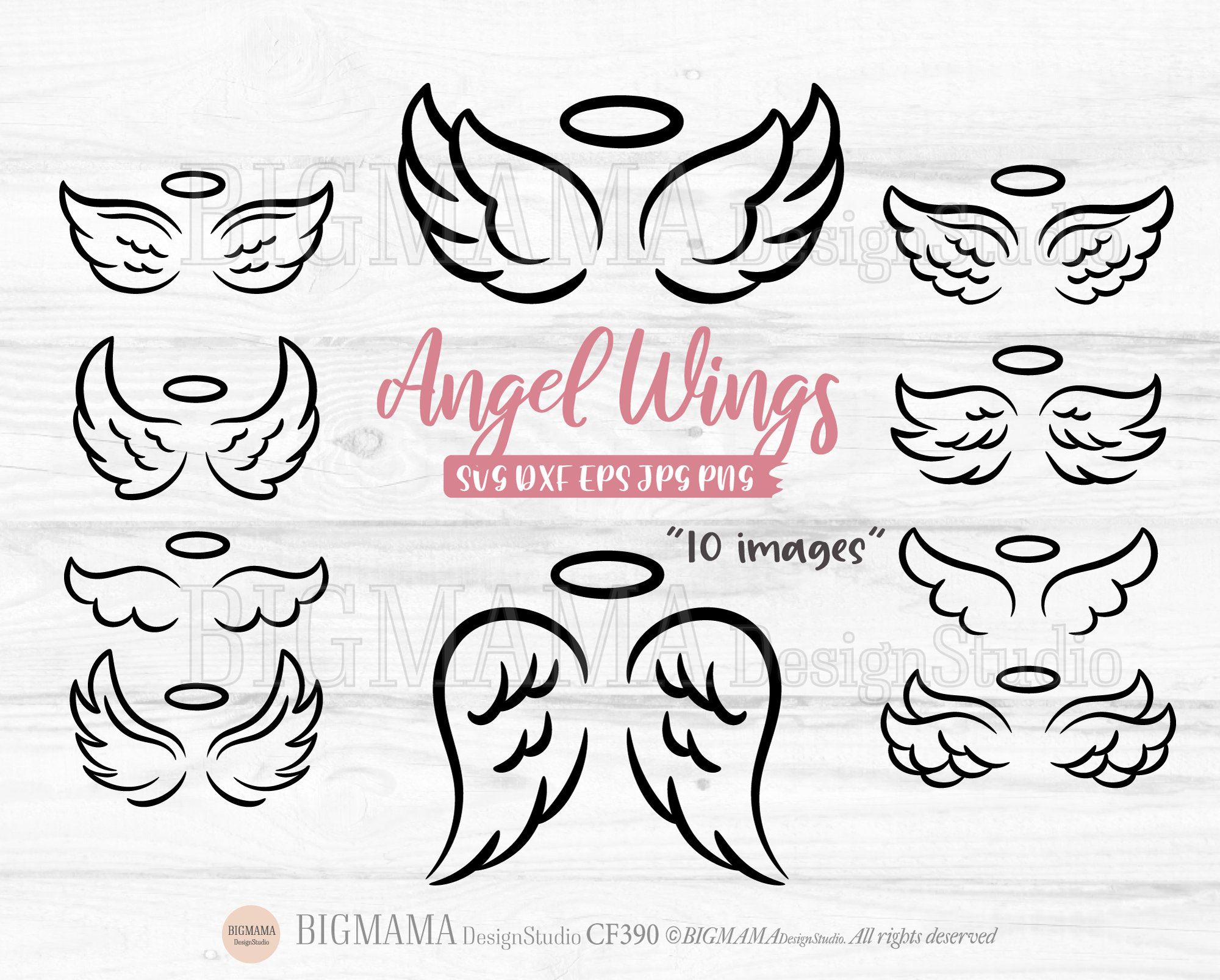 Alas de ángel SVG, Alas de ángel SVG, Alas de ángel PNG, Forma de alas, Contorno de ala, DXF, Archivo de corte, Cricut, Silueta, Paquete, Vector, Descarga instantánea_CF390