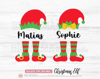Christmas Elf SVG,Elf Monogram,Girl,Boy,Legs,Elf Feet,Elf Svg Bundle,Xmas,DXF,Cut File,PNG,Vinyl,Cricut,Silhouette,Instant download_CF219
