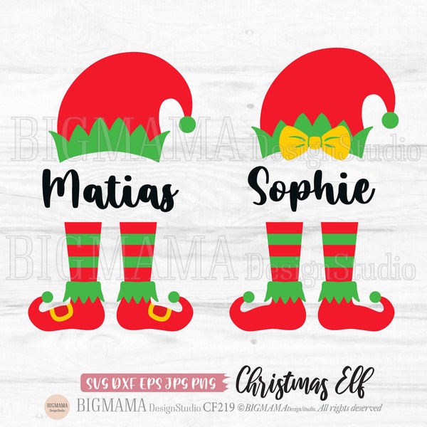 Christmas Elf SVG,Elf Monogram,Girl,Boy,Legs,Elf Feet,Elf Svg Bundle,Xmas,DXF,Cut File,PNG,Vinyl,Cricut,Silhouette,Instant download_CF219