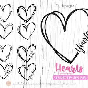 Heart SVG,Doodle Heart DXF,Sketch,Handdrawn,Valentine Heart cut file,PNG,Cutting file,Cricut,Silhouette,Commercial use,Instant download_CF79