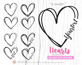 Heart SVG,Doodle Heart DXF,Sketch,Handdrawn,Valentine Heart cut file,PNG,Cutting file,Cricut,Silhouette,Commercial use,Instant download_CF79