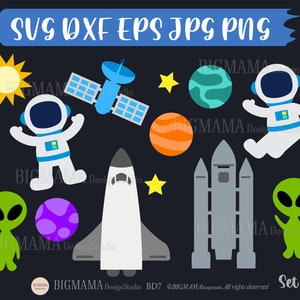 Weltraum SVG,Weltraum,Start,Raumschiff,Astronaut,Sonnensystem,Geburtstag,Alien,Satellit,Planeten,Galaxie,Cricut,Silhouette,Instant download_BD7