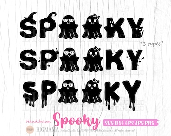 Spöklik SVG, Halloween, Spöke, Halloween-tröja, Söt, DXF, PNG, Klippfil, Spöklika vibbar, Clipart, Cricut, Direktnedladdning_CF378