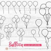 Balloon Svg Bundle, Balloon Bunch Png, Balloons Clipart, Birthday ...