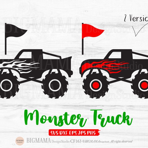 Monster Truck SVG,Truck,Birthday,Motor Vehicle,Boy,Kids,DXF,Cut file,Vinyl,T-Shirt,Cricut,Silhouette,Car,Racing,Race,Instant download_CF163