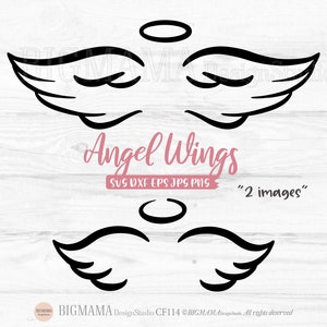 Angel wings SVG,Angel wing svg,Angel wings PNG,Wings outline,svg bundle,DXF,Cut file,Cricut,Silhouette,Commercial use,Instant download_CF114