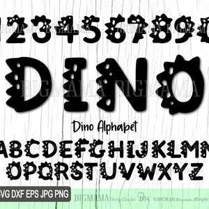 Alfabeto de dinosaurio SVG, Números, Letras, Doodle, Dibujado a mano, Dino, Paquete, Cumpleaños, PNG, Niños, Imágenes Prediseñadas, Fuente, Cricut, Cameo, Descarga instantánea_D54