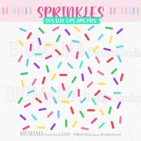 Sprinkle Pattern SVG,Confetti,Bakery,DXF,Donuts,cookie sprinkles,Cake,Birthday,Cricut,Silhouette,Commercial use,Instant download_CF47