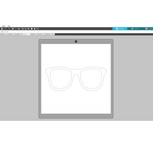 May include: A digital design of a pair of sunglasses with a thick frame.