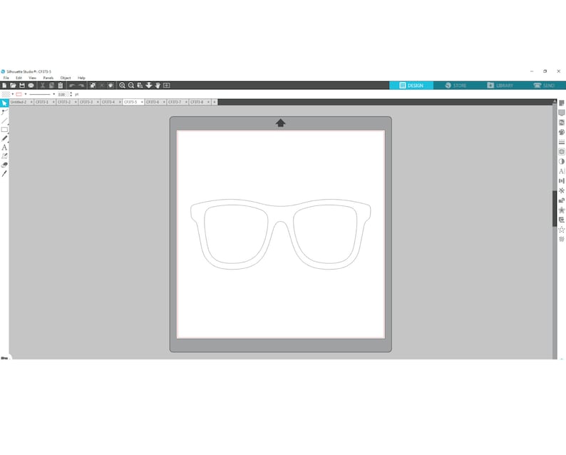 May include: A digital design of a pair of sunglasses with a thick frame.