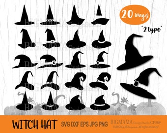 Witch Hat SVG,Halloween,Wizard Hat,Magic,DXF,PNG,Cut File,Svg Bundle,Spooky,Clipart,Silhouette,Cricut,Instant download_CF369