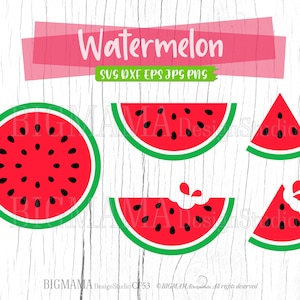 Pastèque SVG, fruits DXF, été, fruit svg, tranche de pastèque, couper fichier, superposition, découpe, Cricut, silhouette, usage commercial, téléchargement immédiat_CF53