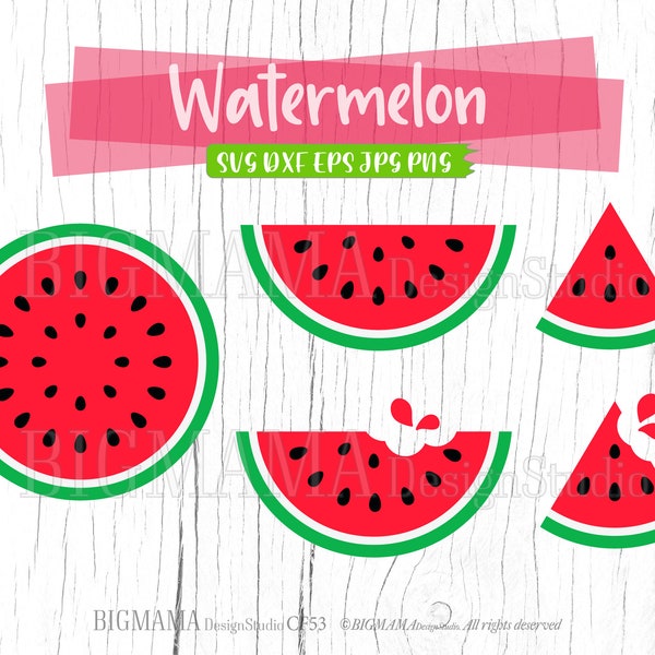 Watermelon SVG,Fruits DXF,Summer,Fruit svg,Watermelon Slice,Cut file,Layered,Cutting,Cricut,Silhouette,Commercial use,Instant download_CF53