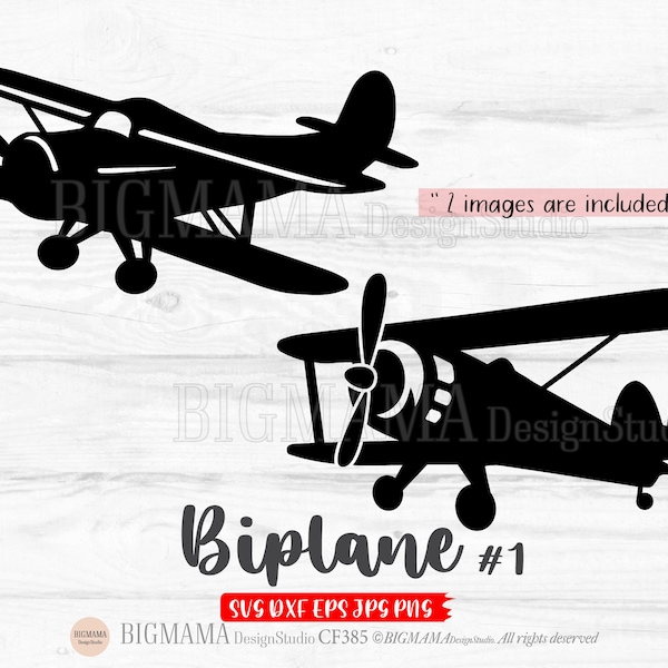 Biplane SVG,Airplane,Retro,Birthday,Boy,Kids,Stencil,DXF,Cut File,Cutting File,PNG,Clipart,Cricut,Silhouette,Vector,Instant download_CF385