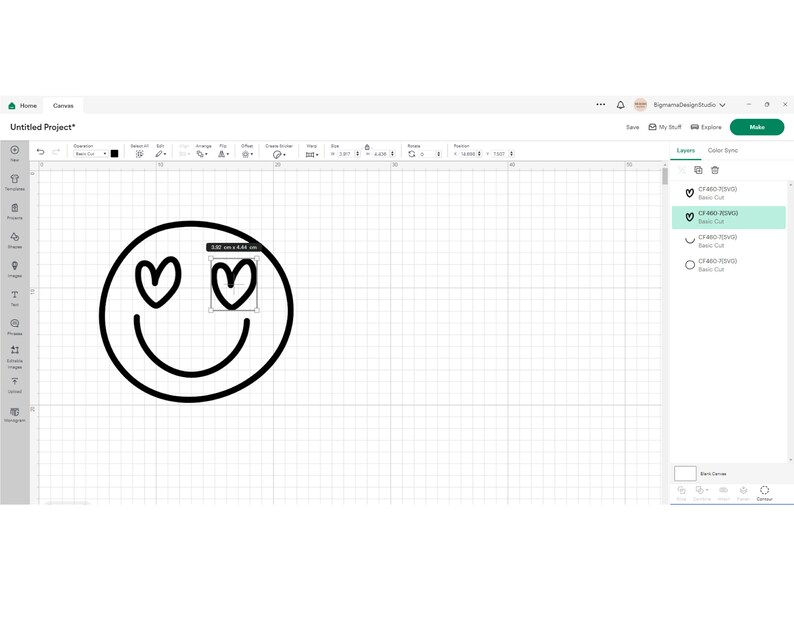 Emoji Bundle SVG,Emoji Face PNG,Emoji Smile,Contorno,File di taglio,PNG,Timbro digitale,Stencil,Cricut,Silhouette,Download istantaneo_CF460 immagine 3