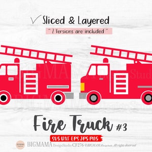 Camion dei pompieri SVG,Pompiere,Autopompa,Affettato,A strati,Clipart,Bambino di compleanno,Veicoli,DXF,Cut file,Vinyl,Cricut,Silhouette,Instant download_CF276
