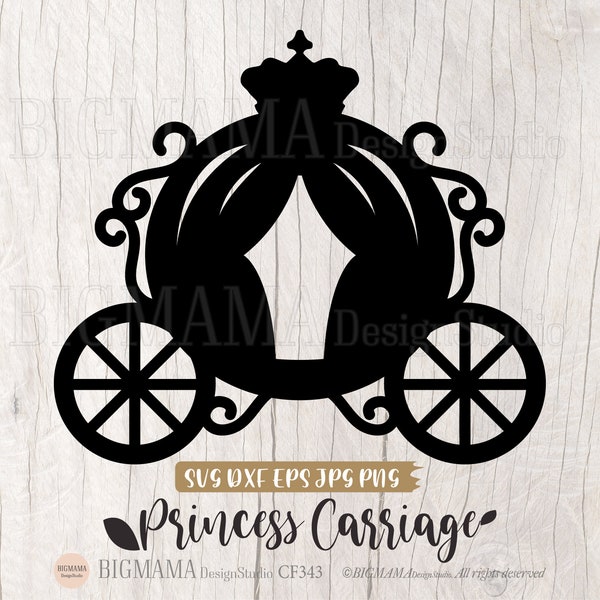 Princess Carriage SVG,Fairy Tale,Cake,Birthday,Girls,Kids,Tshirt,Vinyl,Paper Cut,Cute,Easy,Cut File,Cricut,Silhouette,Instant download_CF343