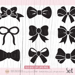 Papillon SVG, File di taglio papillon, Cravatta a nastro, File SVG pacchetto papillon, DXF, Cricut, Silhouette, Uso commerciale, Download istantaneo_CF68