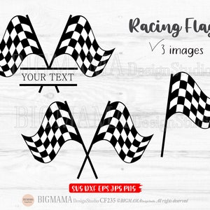 Racing Flags SVG, Zielflagge, Startflaggen, Rennen, Zielflaggen, Checker, PNG, Monogramm, DXF, Junge, Cricut, Instant download_KF235