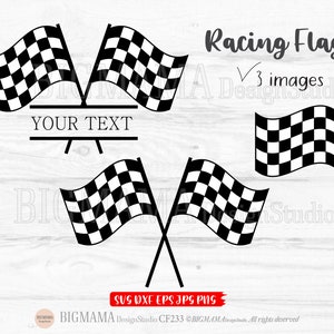 Racing Flag SVG,Start Flags,Race,Checkered Flag,Finish Flags,Checker,Topper,Monogram,DXF,Cut file,Cricut,Silhouette,Instant download_CF233 image 1