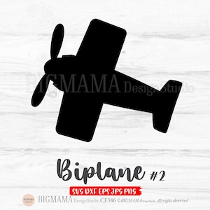 Tweedekker SVG, Retro, vliegtuigvorm, jongen, kinderen, stencil, DXF, bestand knippen, bestand snijden, PNG, Clipart, Cricut, silhouet, Vector, Instant download_CF386