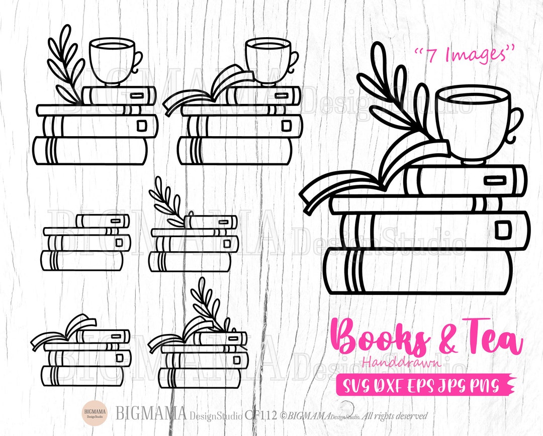 Books Svg,books Svg Files for Cricut,books Outline,svg Bundle,dxf ...