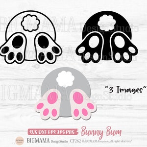 Bunny Bum SVG, Fesses, Lapin, Est, DXF, Mignon, Clipart, Queue, T-shirts, Vinyle, Cricut, Silhouette, Fichier coupé, Téléchargement instantané_CF262