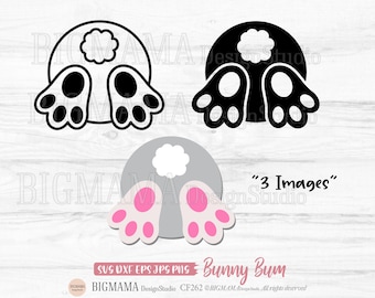 Bunny Bum SVG,Butt,Rabbit,East,DXF,Cute,Clipart,Tail,Tshirts,Vinyl,Cricut,Silhouette,Cut File,Instant download_CF262