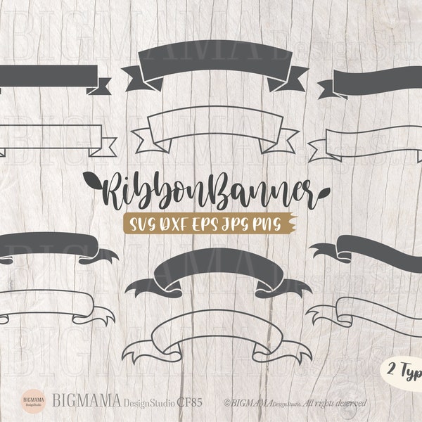 Ribbon Banner SVG,Frame DXF,Label,Scroll,Cut File,PNG,Cricut,Silhouette,Commercial use,Instant download_CF85