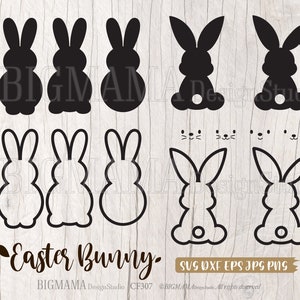 Easter bunny shape SVG,Rabbit,bunny shape svg,Decoration,DXF,PNG,Cute,Cut File,Cricut,Silhouette,Clipart,Digital,Instant download_CF307