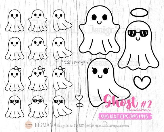Cute Ghost SVG,Ghost Svg Bundle,Halloween,Shirt,DXF,Cute Ghost,Ghost Face,PNG,Cut file,Cricut,Silhouette,Clipart,Instant download_CF287