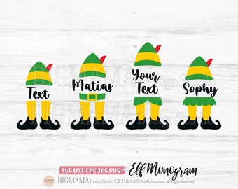 Elf SVG,Elf Monogram,Name,Legs,Christmas Svg,Elf Feet,Elf Svg Bundle,Xmas,DXF,Cut File,PNG,Vinyl,Cricut,Silhouette,Instant download_CF218