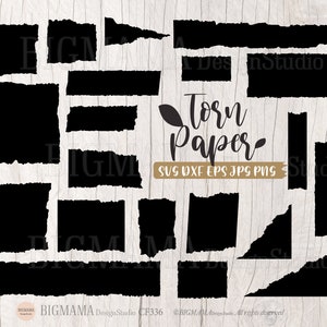 Gescheurd papier SVG, gescheurd papier sjabloon, bestand knippen, bestand snijden, PNG, schroot, stuk gescheurd papier, grens, cricut, silhouet, direct downloaden_CF336