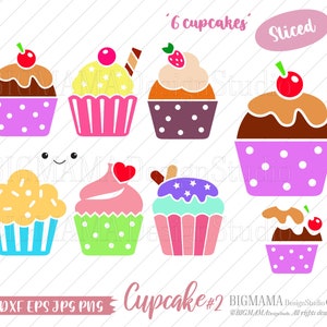 Cupcake SVG, DXF, geschnitten, süß, Dessert, Essen, Muffin, Kinder, Mädchen, Kinder, Party, Cricut, Silhouette, PNG, T-shirt, Becher, Clipart, Instant download_