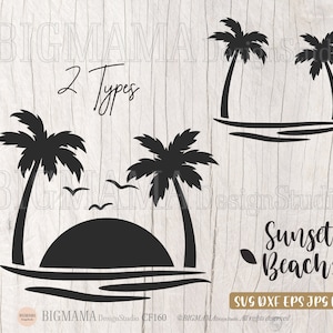 Sonnenuntergang Strand SVG,DXF,Urlaub,Strand Leben,Sommer,Palm,Insel,Stuhl,Relax,Cut File,,,Vinyl,Cricut,Silhouette,PNG,Instant download_KF160