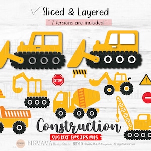 Bouwbundel Svg, Kipper, Voertuig, Digger, Feestvarken, Auto, DXF, Cut-bestand, Clipart, DXF, Cricut, Silhouet, Instant download_BD10