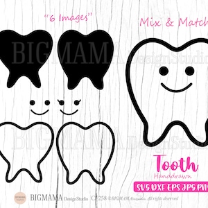 Fichier svg dent, dents, svg fée des dents, forme de la dent, svg dentiste, contour, lot de svg, DXF, fichier de coupe, Cricut, silhouette, téléchargement immédiat_CF258
