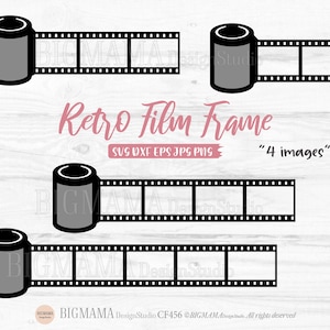 Retro Film Rahmen SVG,Vintage Kamera Film Rolle,Filmstreifen Vorlage,Bilderrahmen,Cricut,PNG,Schnitt Datei,Sofortdownload_XF456
