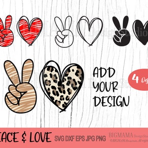 Peace Love SVG, DXF, Guépard, Signe de paix, Amour, Léopard, Main de paix, Coeur, Doodle, Cricut, Silhouette, Numérique, Utilisation commerciale, Téléchargement instantané_CF38