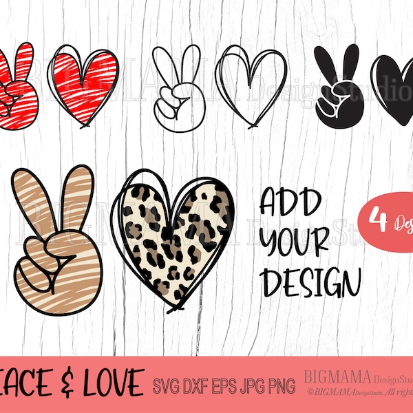 Peace Love SVG,DXF,Cheetah,Peace Sign,Love,Leopard,Peace Hand,Heart,Doodle,Cricut,Silhouette,Digital,Commercial use,Instant download_CF38