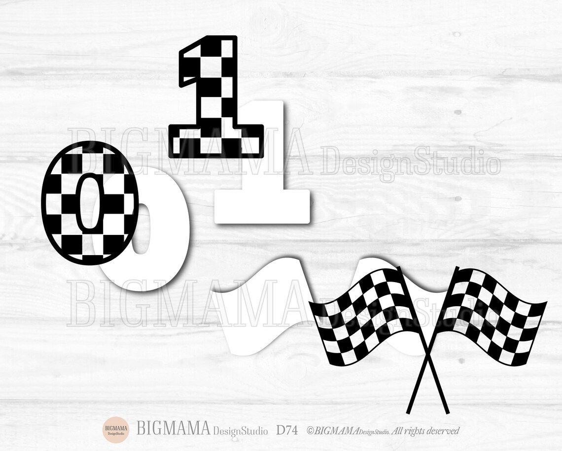 Checkered Number Svgracing Flag Svgstart Etsy