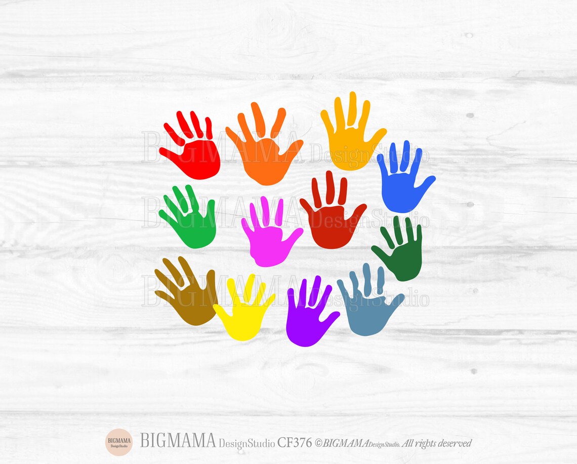 Hand Print Svg,dxf,hand Prints,hand Print Png,cut File,bundle,kids ...