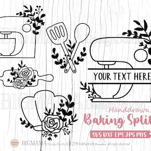 Baking Split frame SVG,Bakery,Kitchen Monogram,Sign,Cooking Svg Bundle,Chef,PNG,DXF,Cut File,Cricut,Silhouette,Instant download_CF279