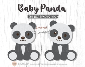 Baby Panda SVG,Woodland Animals Svg,Nursery,Panda Svg File,Vinyl,Panda Svg For Cricut,Layered,DXF,Cricut,Silhouette,Instant download_CF206