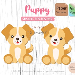Puppy SVG,Cricut,Cut File,Dog Layered,DXF,Pubby Svg File,Animal Svg,Pet Svg For CriCut,Farm,Viynl,Silhouette,Instant download_CF140