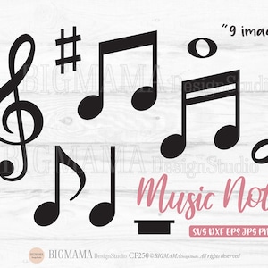 Music Notes SVG,Music Notes PNG,Music note,Clipart,Bundle,DXF,Cut File,Cutting Files,Cricut,Silhouette,Instant download_CF250