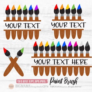 Pinsel SVG, Schule, Kunstunterricht, Lehrer, Bundle, Name Flamme, PNG, DXF, Cut File, Cricut, Silhouette, kommerzielle Nutzung, Instant download_KF74